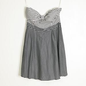 Modcloth Minuet NWT Strapless Black White Striped Mini Dress Large